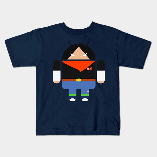 Android 17 Kids T-Shirt by prometheus31